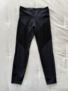 GAP Black High-Waist Leggings with Ribbed Paneling
